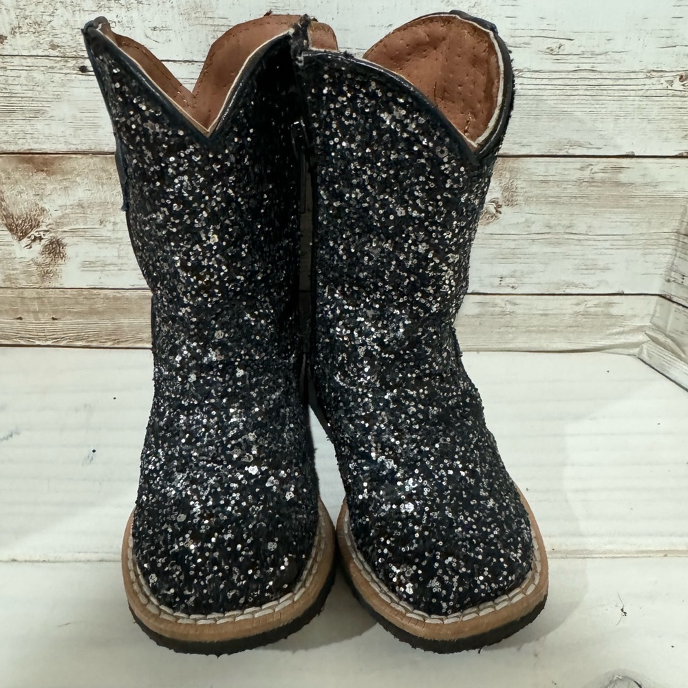 Black glitter toddler cowgirl boots